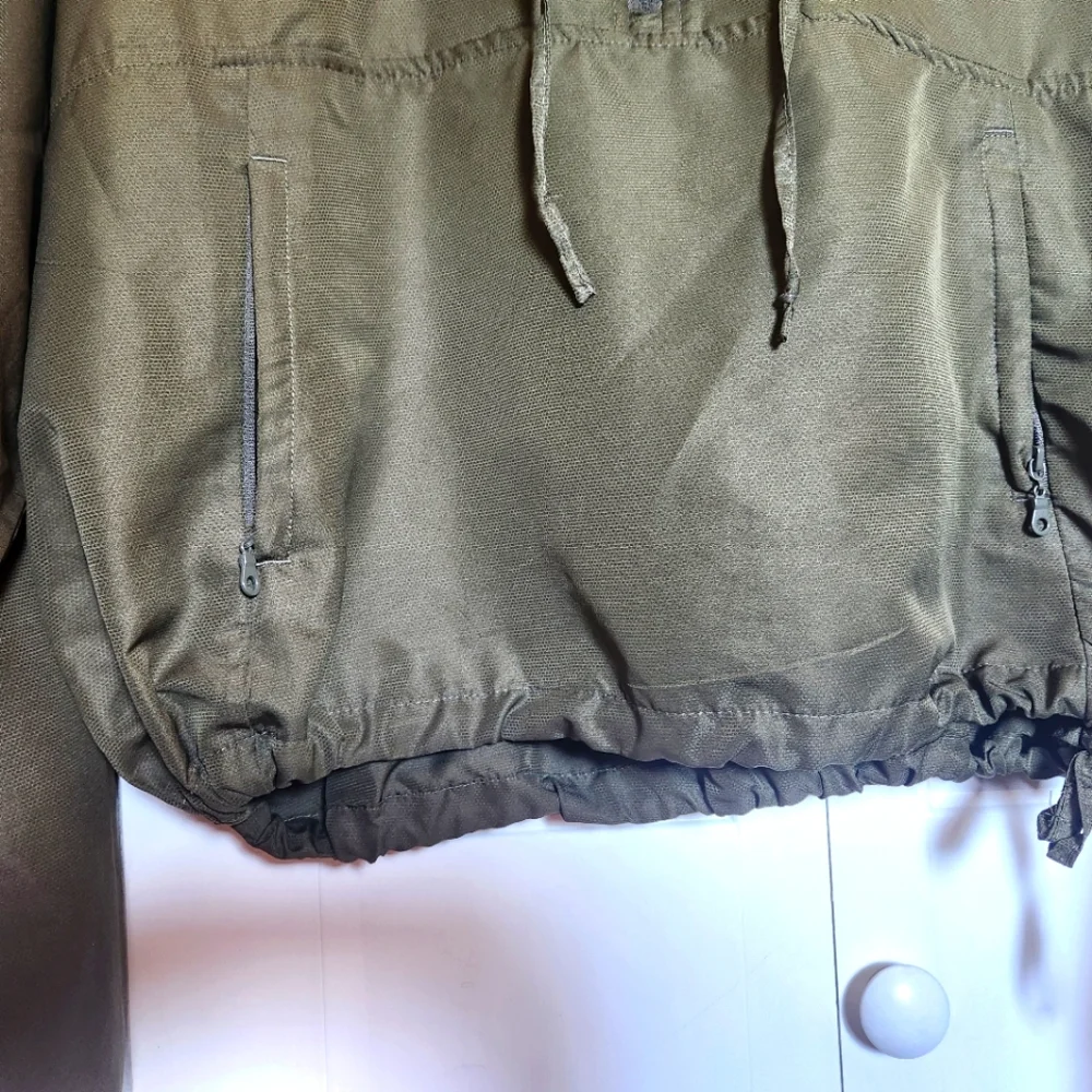 AVIA CROPPED WOMENS PULLOVER WINDBREAKER OLIVE GREEN HOODIE- SIZE MEDIUM - Picture 7 of 10